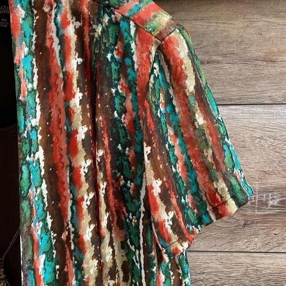 NOTATIONS Womens Brown Tank Top Boho Open-Front Blouse with Necklace Suze PS - Picture 7 of 10